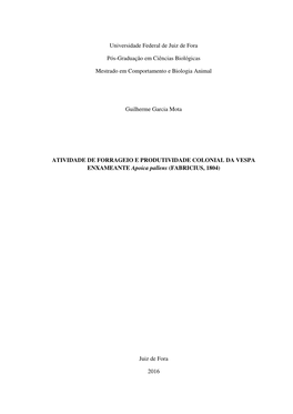 Universidade Federal De Juiz De Fora Pós-Graduação Em Ciências