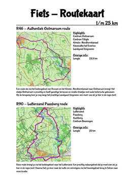 Fiets - Routekaart T/M 25 Km R46 - Authentiek Ootmarsum Route