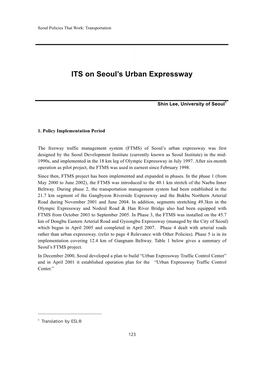 교통 8 P123 ITS on Seoul's Urban Expressway.Pdf