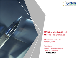 MBDA – Multi-National Missile Programmes