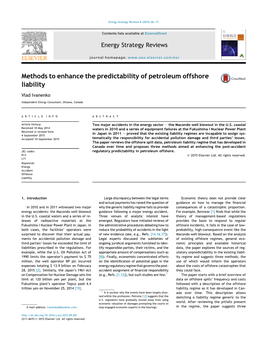 Methods to Enhance the Predictability of Petroleum Offshore Liability