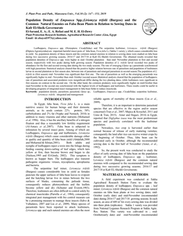 Liriomyza Trifolii (Burgess) and the Common Natural Enemies on Faba Bean Plants in Relation to Sowing Dates in Kafr El�Sheik Governorate El�Sarand, E