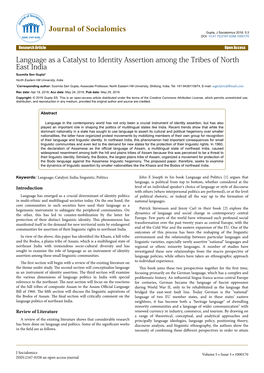 Language As a Catalyst to Identity Assertion Among the Tribes of North