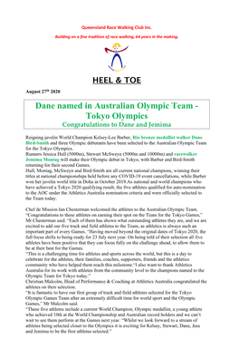 Tokyo Olympics Congratulations to Dane and Jemima