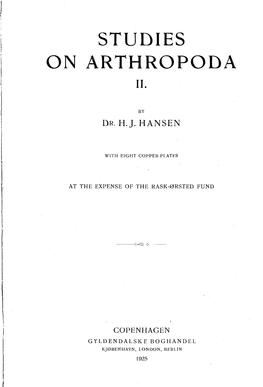 STUDIES on ARTHROPODA Ii