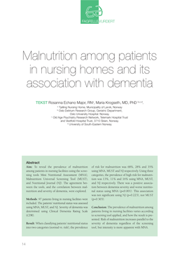 Malnutrition Among Patients in Nursing Homes and Its Association with Dementia