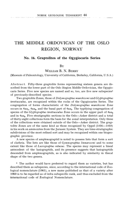 The Middle Ordovican of the Oslo Region, Norway