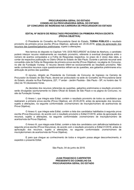 Procuradoria Geral Do Estado Conselho Da Procuradoria Geral Do Estado 22º Concurso De Ingresso Na Carreira De Procurador Do Estado