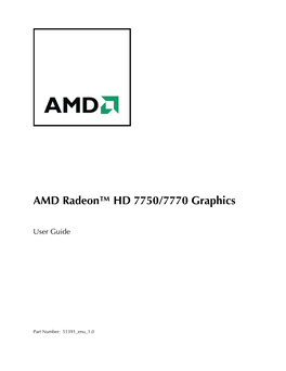 AMD Radeon™ HD 7750/7770 Graphics