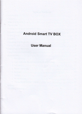 Android Smart TV BOX User Manual