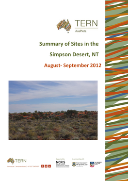 Summary of Sites in the Simpson Desert, NT