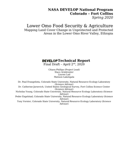 Lower Omo Food Security & Agriculture