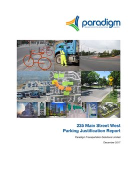235 Main Street West Parking Justification Report