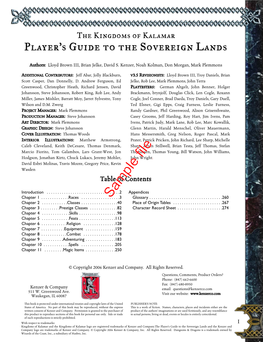 Player's Guide to the Sovereign Lands