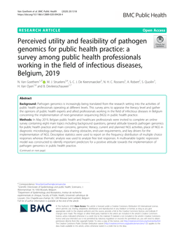 Perceived Utility and Feasibility of Pathogen Genomics for Public