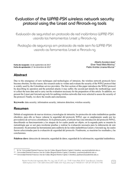 Evaluation of the WPA2-PSK Wireless Network Security Protocol Using the Linset and Aircrack-Ng Tools