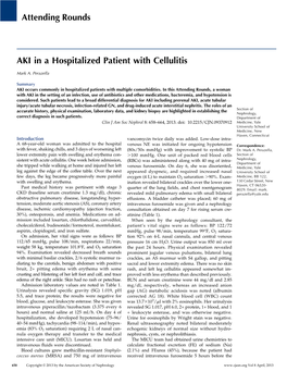 Attending Rounds AKI in a Hospitalized Patient with Cellulitis