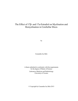 The Effect of 17Beta-And 17Alpha-Estradiol on Myelination