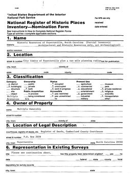 I National Register of Historic Places Inventory-Nomination Form 1