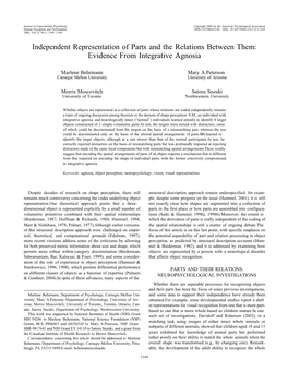 Independent Representation of Parts and the Relations Between Them: Evidence from Integrative Agnosia