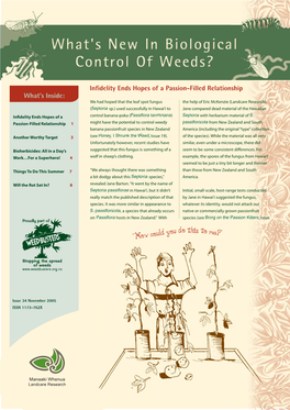 What's New in the Biological Control of Weeds, Issue 34