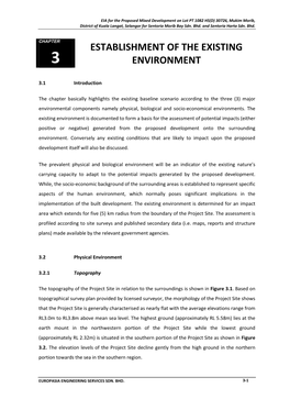 Establishment of the Existing Environment