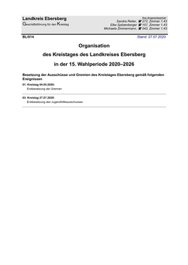 Organisation Kreistag 2008