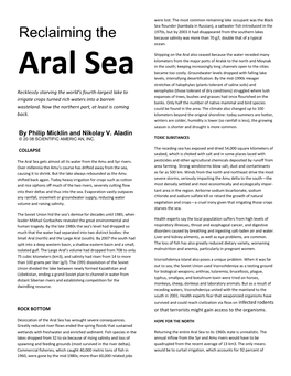 Reclaiming the Because Salinity Was More Than 70 G/L, Double That of a Typical Ocean