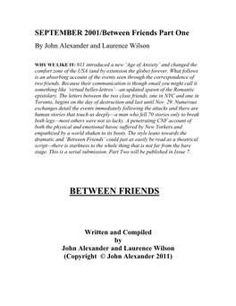 Between Friends Part One by John Alexander and Laurence Wilson