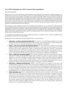 Net 1 UEPS Technologies, Inc. CEO's Letter for 2019 Annual Report