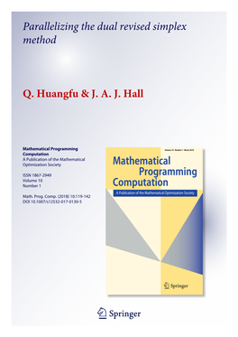 Parallelizing the Dual Revised Simplex Method