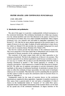 Filter Spaces and Continuous Functionals