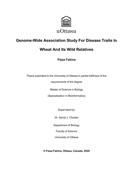 Genome-Wide Association Study for Disease Traits in Wheat and Its