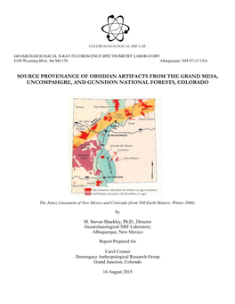 Source Provenance of Obsidian Artifacts from the Grand Mesa, Uncompahgre, and Gunnison National Forests, Colorado