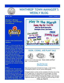 Winthrop Town Manager's Weekly Blog