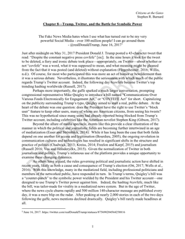 Chapter 8—Trump, Twitter, and the Battle for Symbolic Power the Fake News Media Hates When I Use What Has Turned out to Be My