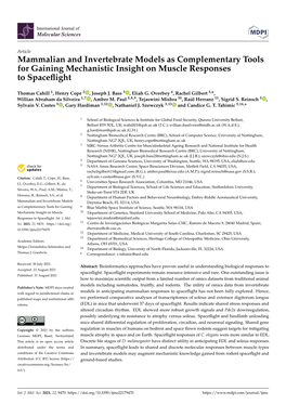 Mammalian and Invertebrate Models As Complementary Tools for Gaining Mechanistic Insight on Muscle Responses to Spaceﬂight