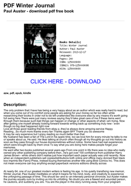 [58B4f81] PDF Winter Journal Paul Auster