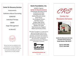 Center for Recovery Services Brochure