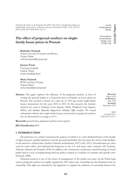 The Effect of Perpetual Usufruct on Single-Family Houses in Poznań