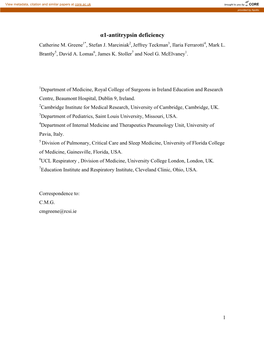 Α1-Antitrypsin Deficiency Catherine M