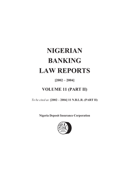 Nigerian Banking Law Reports