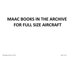 Maac Books in the Archive for Full Size Aircraft