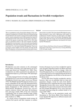 Population Trends and Fluctuations in Swedish Woodpeckers