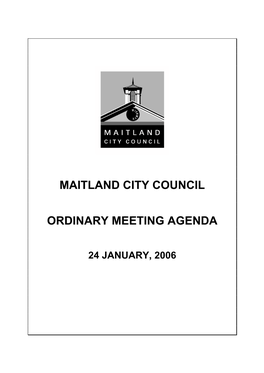 Maitland City Council Ordinary Meeting Agenda