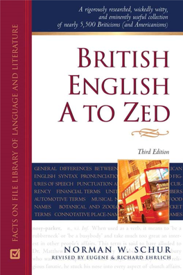 BRITISH ENGLISH a to ZED H