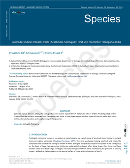 Species, Volume 10, Number 26, September 30, 2014
