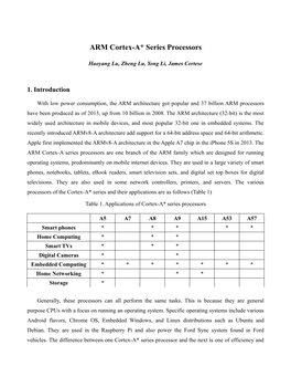 ARM Cortex Report