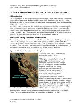 CHAPTER 2 Regional and Watershed Overview