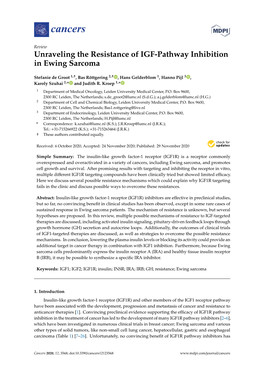 Unraveling the Resistance of IGF-Pathway Inhibition in Ewing Sarcoma